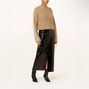 Gestuz midi leather skirt